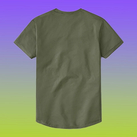 Versatile Fitted Drop Hem Crewneck T-Shirt - Image 10