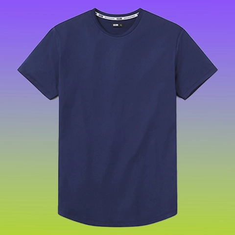 Versatile Fitted Drop Hem Crewneck T-Shirt - Image 5