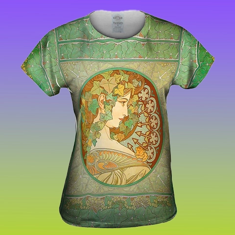 Modern Design All Over Printed Cotton V Neck Tee