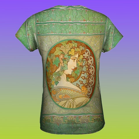 Modern Design All Over Printed Cotton V Neck Tee - Image 2