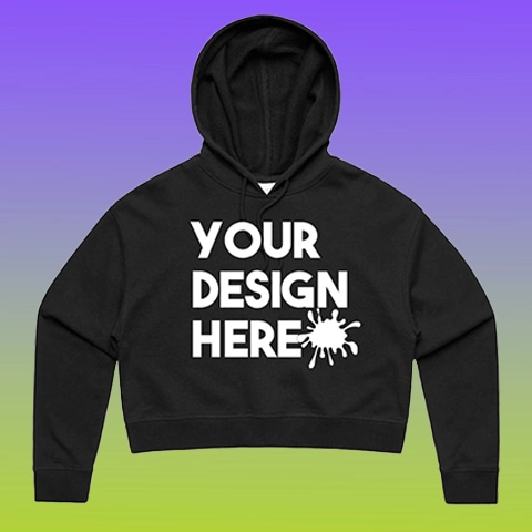 Womens Everyday Comfort Custom Crop Hoodie - Image 2